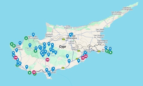 Cypr - mapa atrakcji online