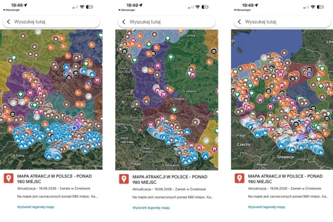 Interaktywna mapa atrakcji w Polsce - ponad 980 ciekawych miejsc
