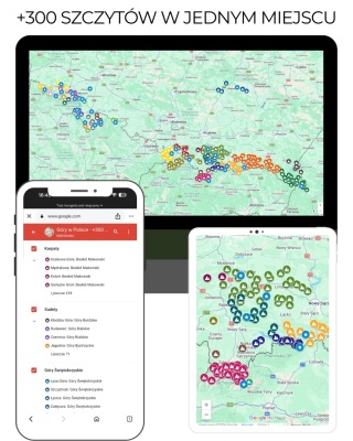Interaktywna mapa górskich szczytów w Polsce