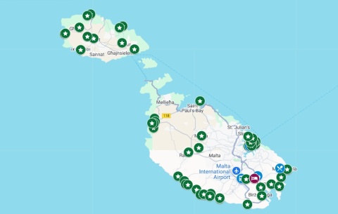 Malta - mapa atrakcji online