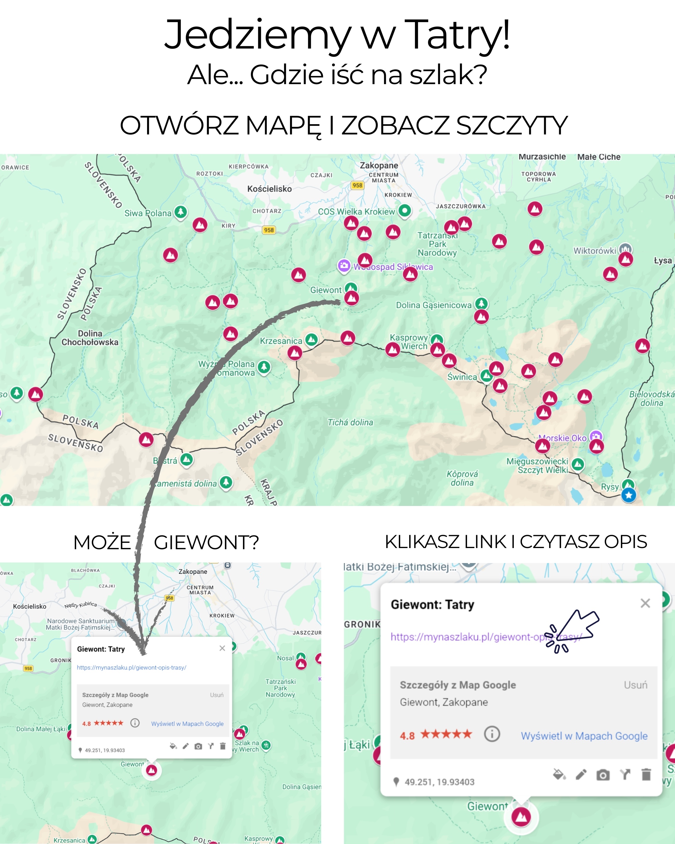 Mapa polskich gór